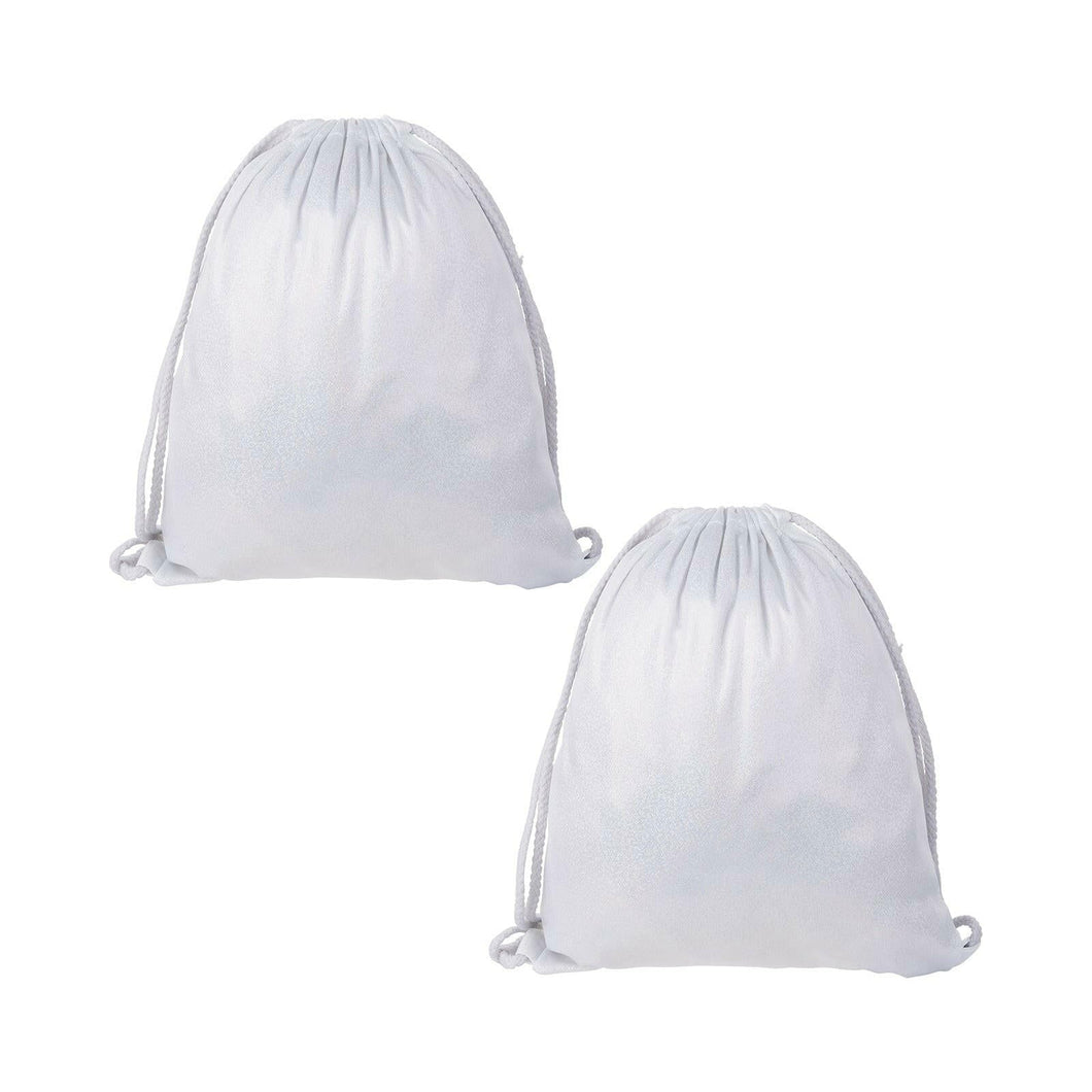 Craft Express 2 Pack Glitter Sublimation Drawstring Backpacks – 13