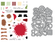 Clear Stamp and Coordinating Die Set-Fuzzy Wuzzies Happy Elfing Holiday--LDRS