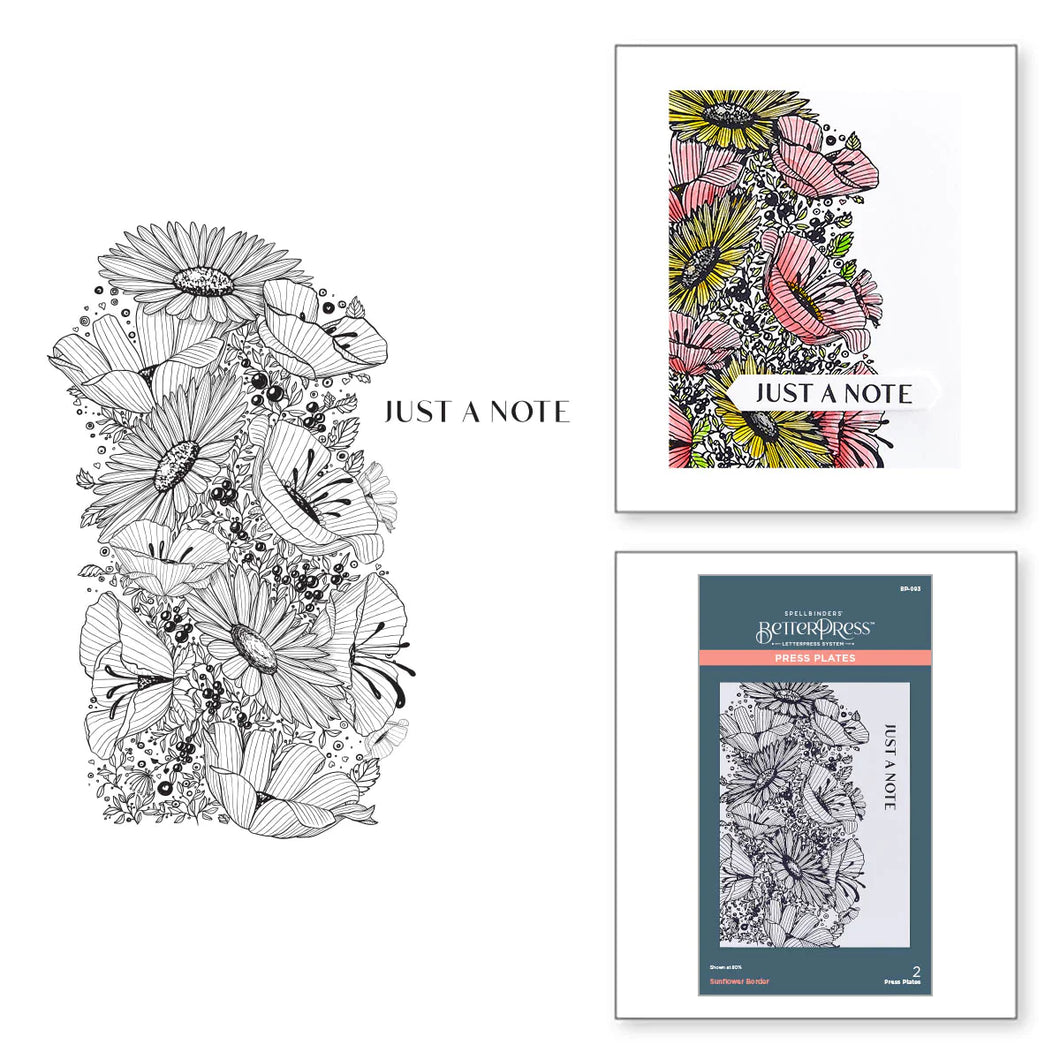 Sunflower border press plates by spellbinders