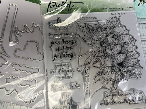 Face the sun stamp and die set by picket fence