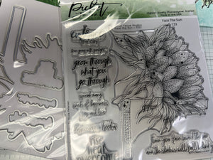 Face the sun stamp and die set by picket fence