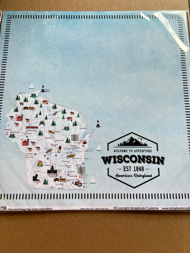 Wisconsin postage Map  paper