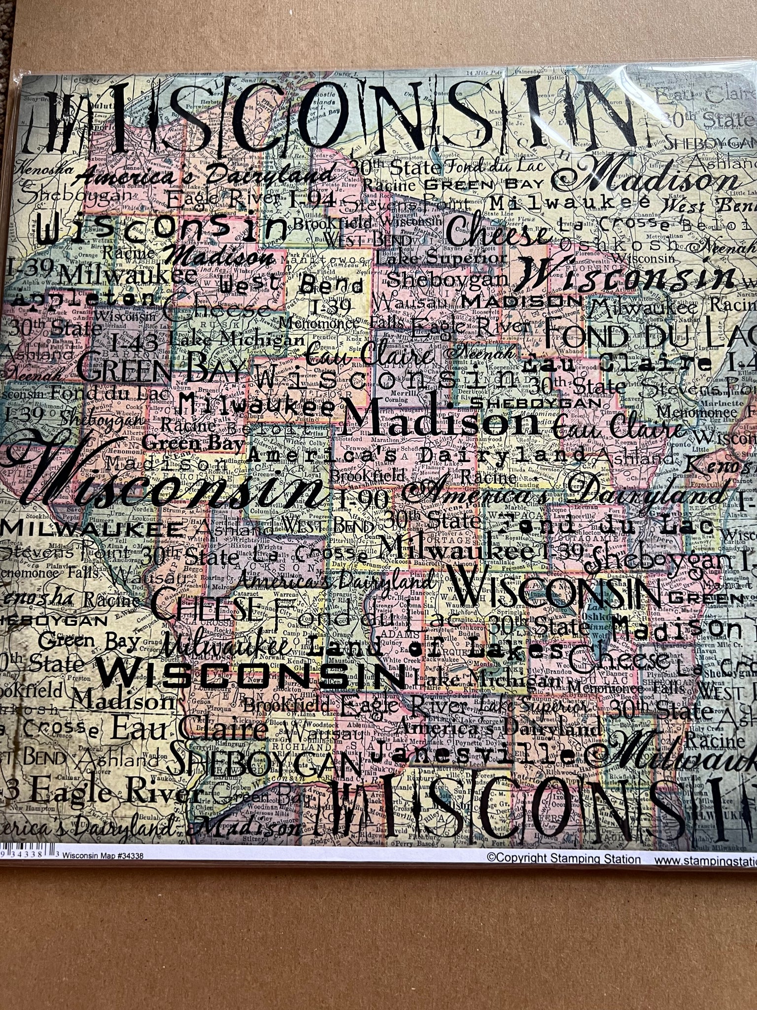 Wisconsin Map paper – WINNECONNE CRAFTS