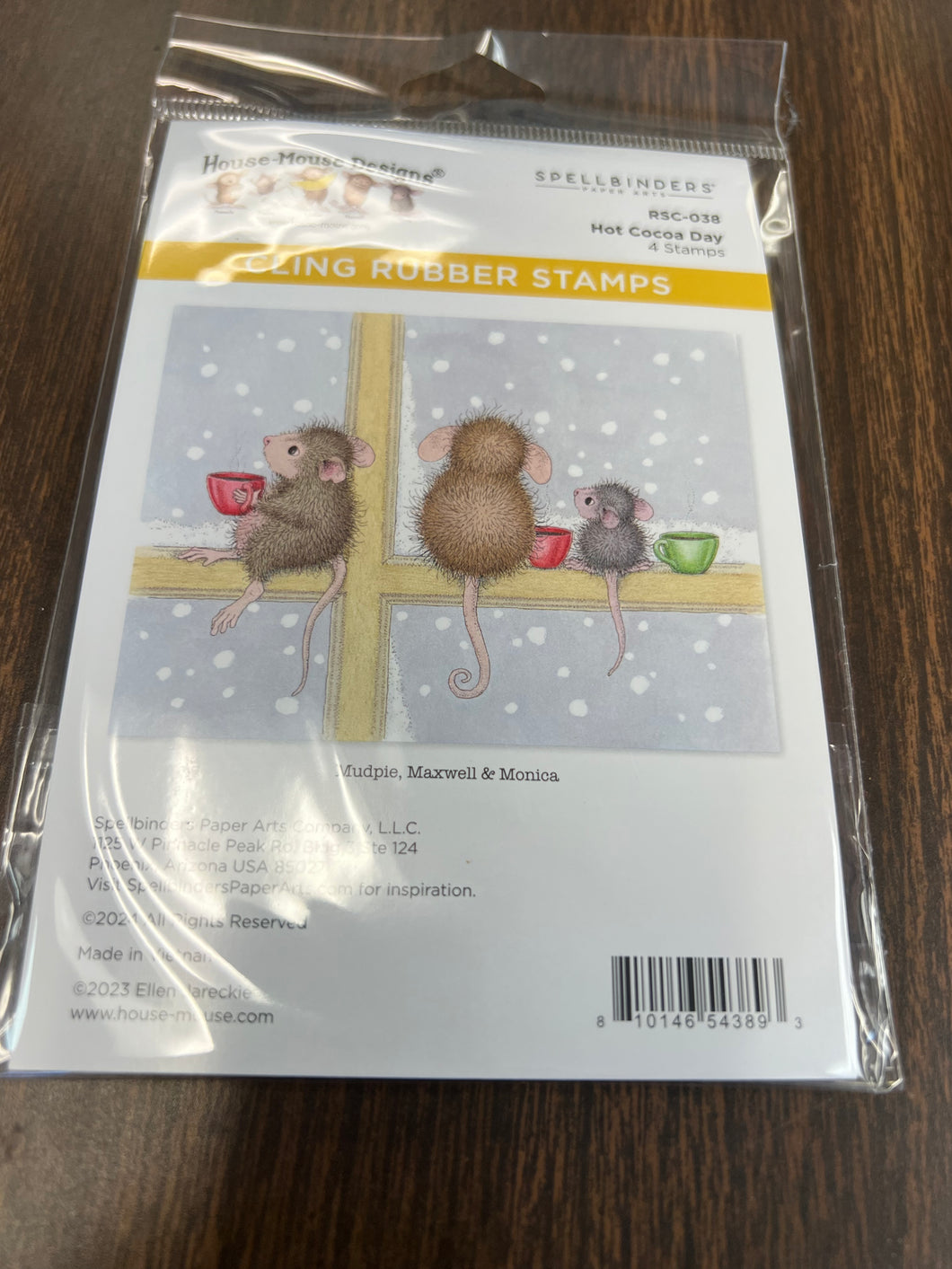 house mouse hot cocoa dsy  stamp set by spellbinders