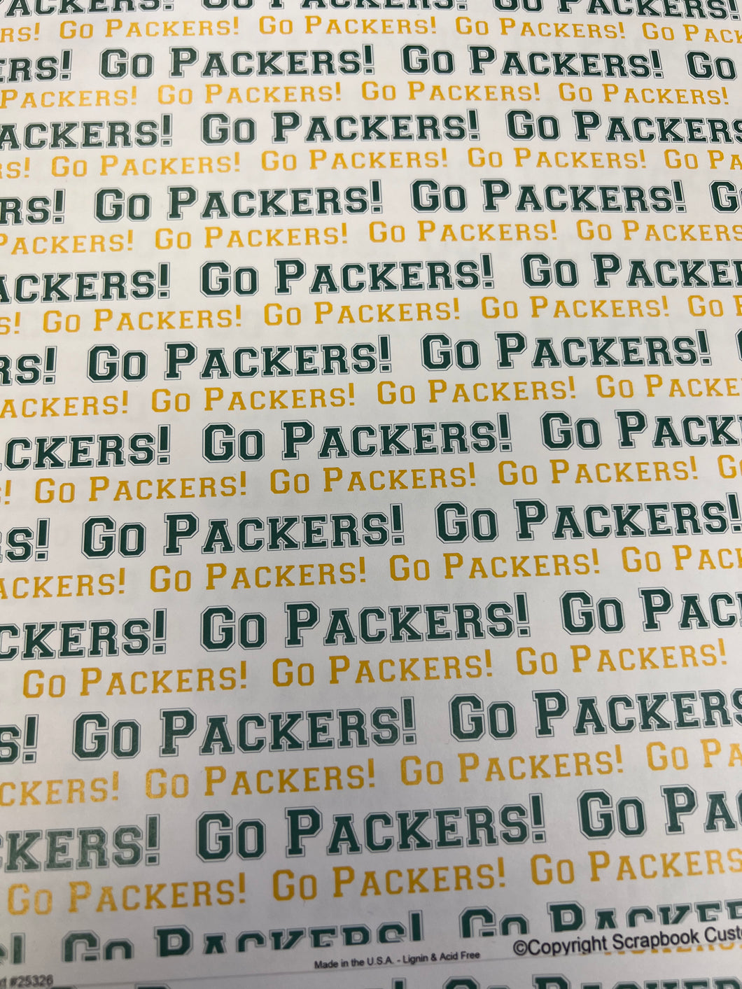 Go packers paper by scrapbook customs
