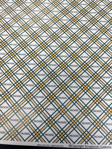 Mini plaid packers paper by scrapbook customs