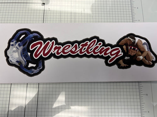 Baseball laser cut title sticker