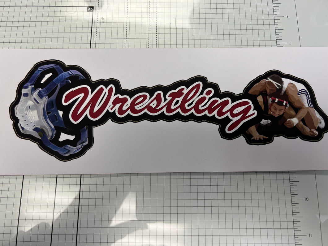 Baseball laser cut title sticker