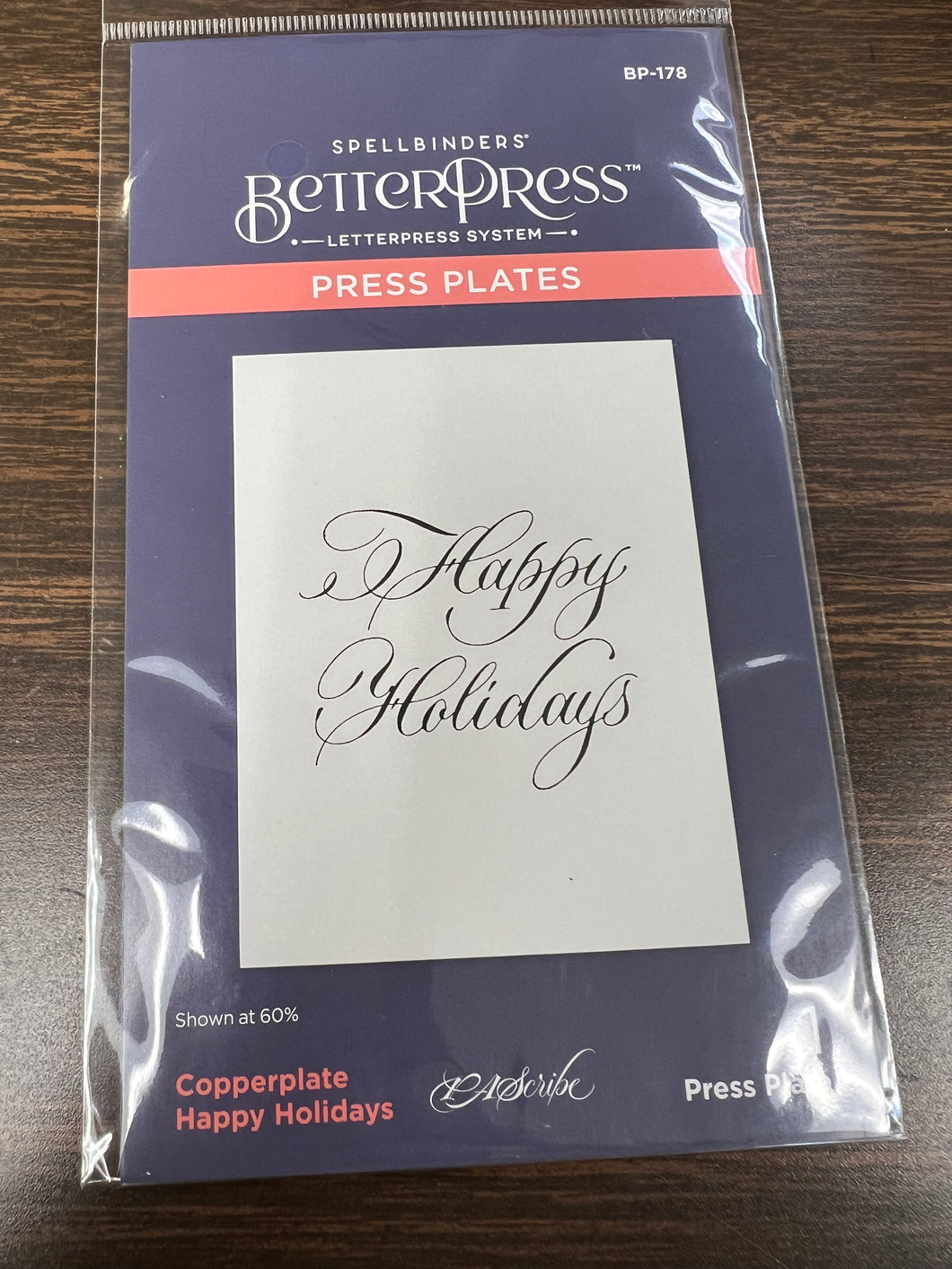 Happy holidays press plate by Spellbinders