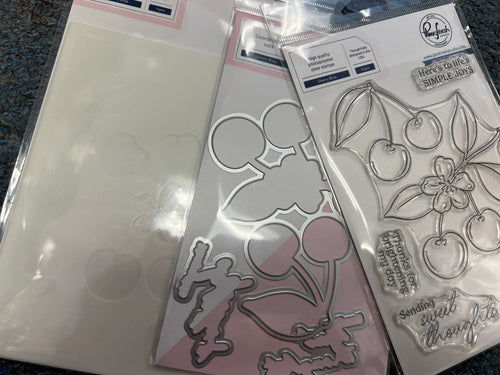 Cherry Bliss stamp die & stencil set by Pinkfresh
