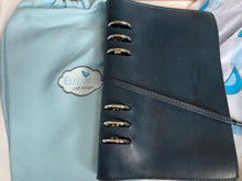 Load image into Gallery viewer, Blue Italian leather planner by Elizabeth craft designs