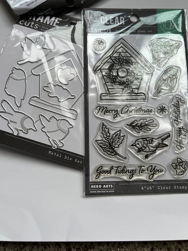 Christmas robins stamp die by hero arts