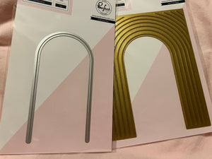 arch backdrop hot foil glimmer plate and die by pinkfresh