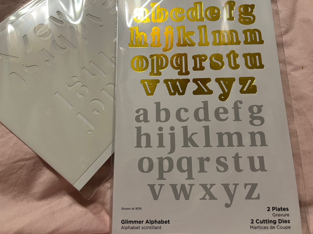 alphabet hot foil plate die stencil  set by spellbinders