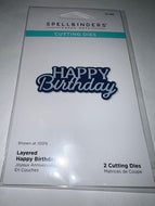 layered happy birthday die by spellbinders
