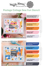 Load image into Gallery viewer, postage collage sew fun stencil set by Waffle Flower