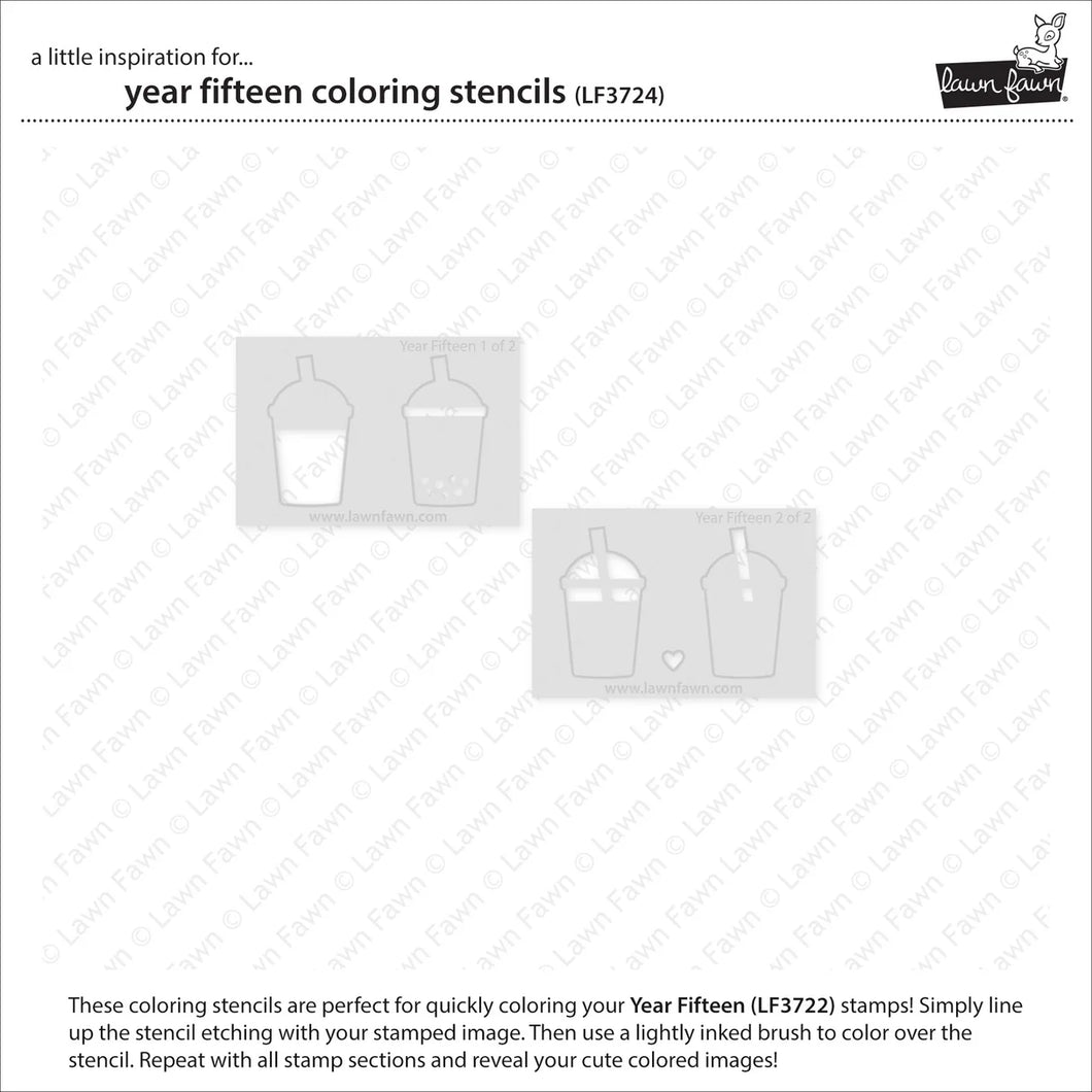 Year Fifteen Stencil set by Lawn Fawn