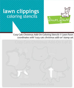 Cozy Cats Christmas Add-On Stencil set by Lawn Fawn