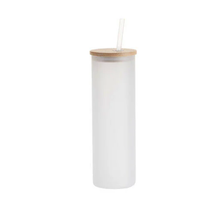 Load image into Gallery viewer, Craft Express 6 Pack 20oz Frosted Glass Sublimation Tumblers with Lids &amp; Straws