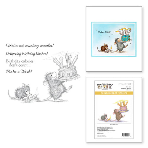 birthday wishes house mouse stamp by spellbinders