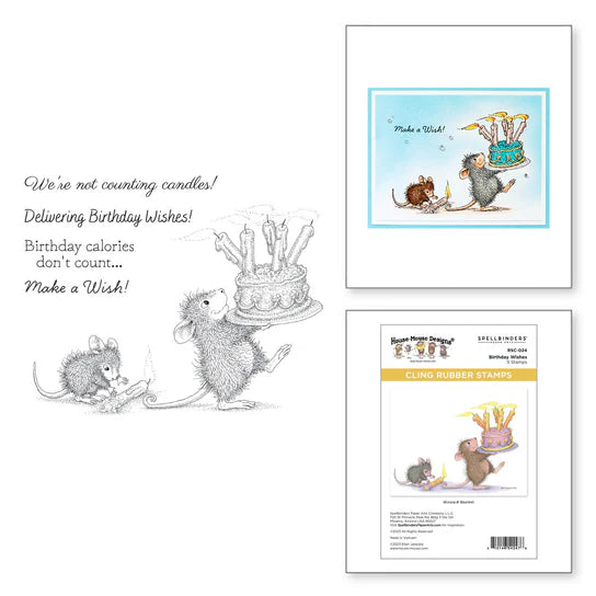birthday wishes house mouse stamp by spellbinders