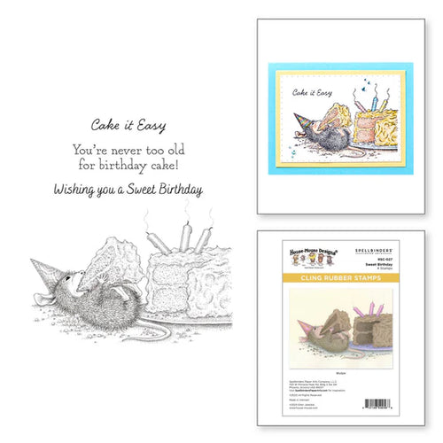 sweet birthday house mouse stamp by spellbinders