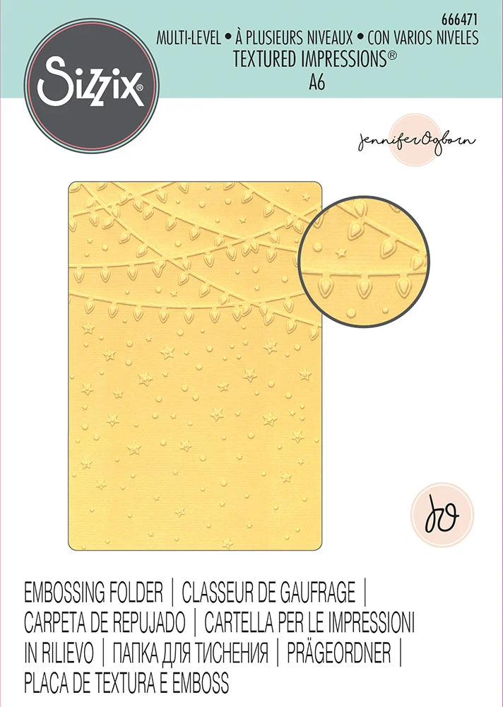 stars and lights embossing folder by sizzix