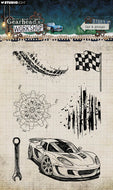 Gearhead car & grunge stamp gear head by studio light