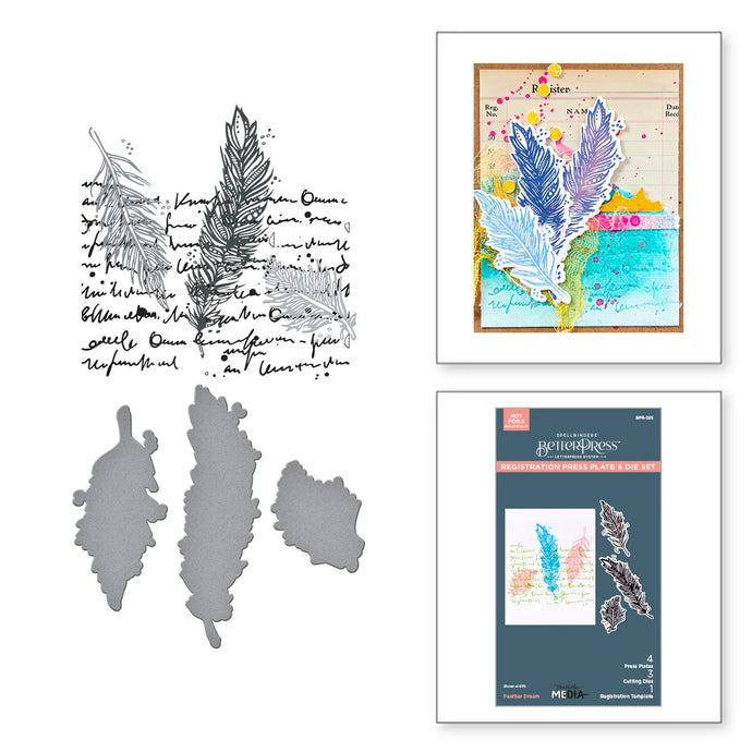 Spellbinders Feather Dream BetterPress Plates and Die Set