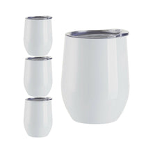 Load image into Gallery viewer, Craft Express 6 Pack Stainless Steel Sublimation Wine Tumblers – 12oz with Lids