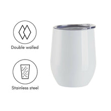 Load image into Gallery viewer, Craft Express 6 Pack Stainless Steel Sublimation Wine Tumblers – 12oz with Lids