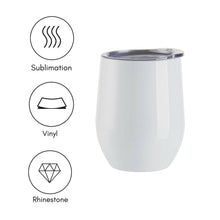 Load image into Gallery viewer, Craft Express 6 Pack Stainless Steel Sublimation Wine Tumblers – 12oz with Lids