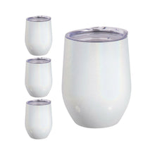 Load image into Gallery viewer, Craft Express 6 Pack Stainless Steel Sublimation Wine Tumblers – 12oz with Lids