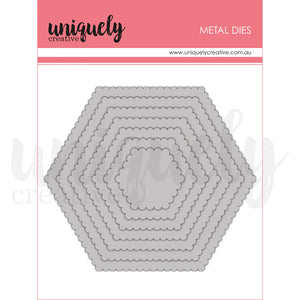 scalloped nesting hexagons die by uniquely creative