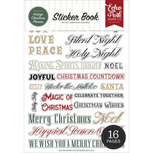 Load image into Gallery viewer, Essentials Collection - Sticker Book - Vintage Christmas Phrases by Echo Park
