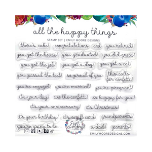 All the Happy things stamp set by Emily Moore Designs