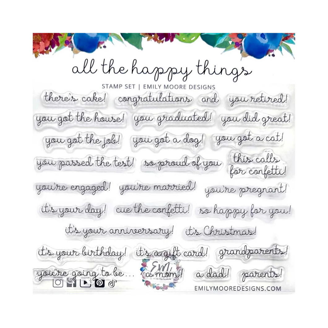 All the Happy things stamp set by Emily Moore Designs