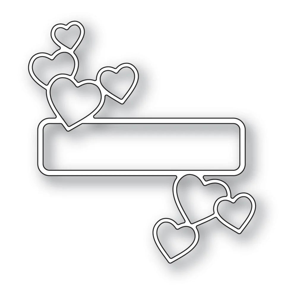 Antique heart label die by Memory box