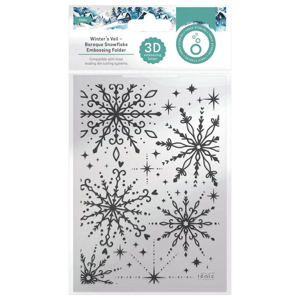 Baroque Snowflake 3d embossing folder by tonic