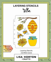 Load image into Gallery viewer, just bee-cause die &amp;  embossing folder &amp; stencil  by  Lisa Horton