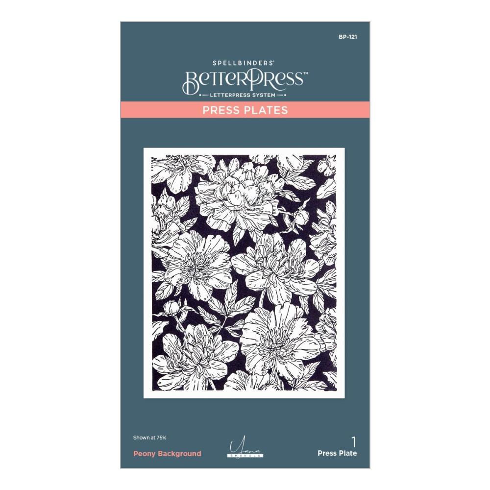 peony background plate by Spellbinders Betterpress