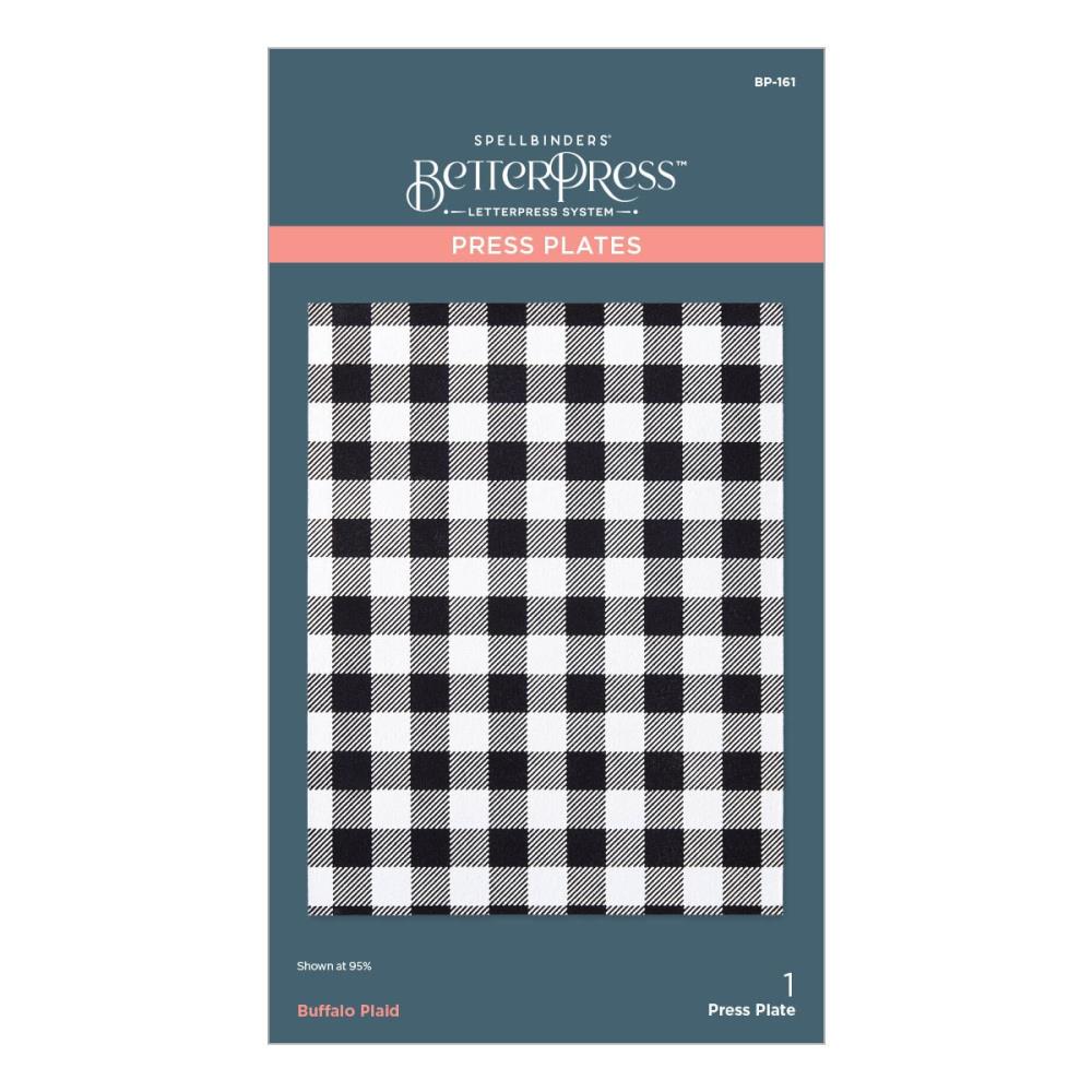 buffalo plaid betterpress plate by spellbinders