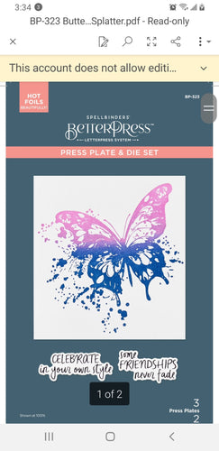 Butterfly splatter BetterPress beautifully by Spellbinders