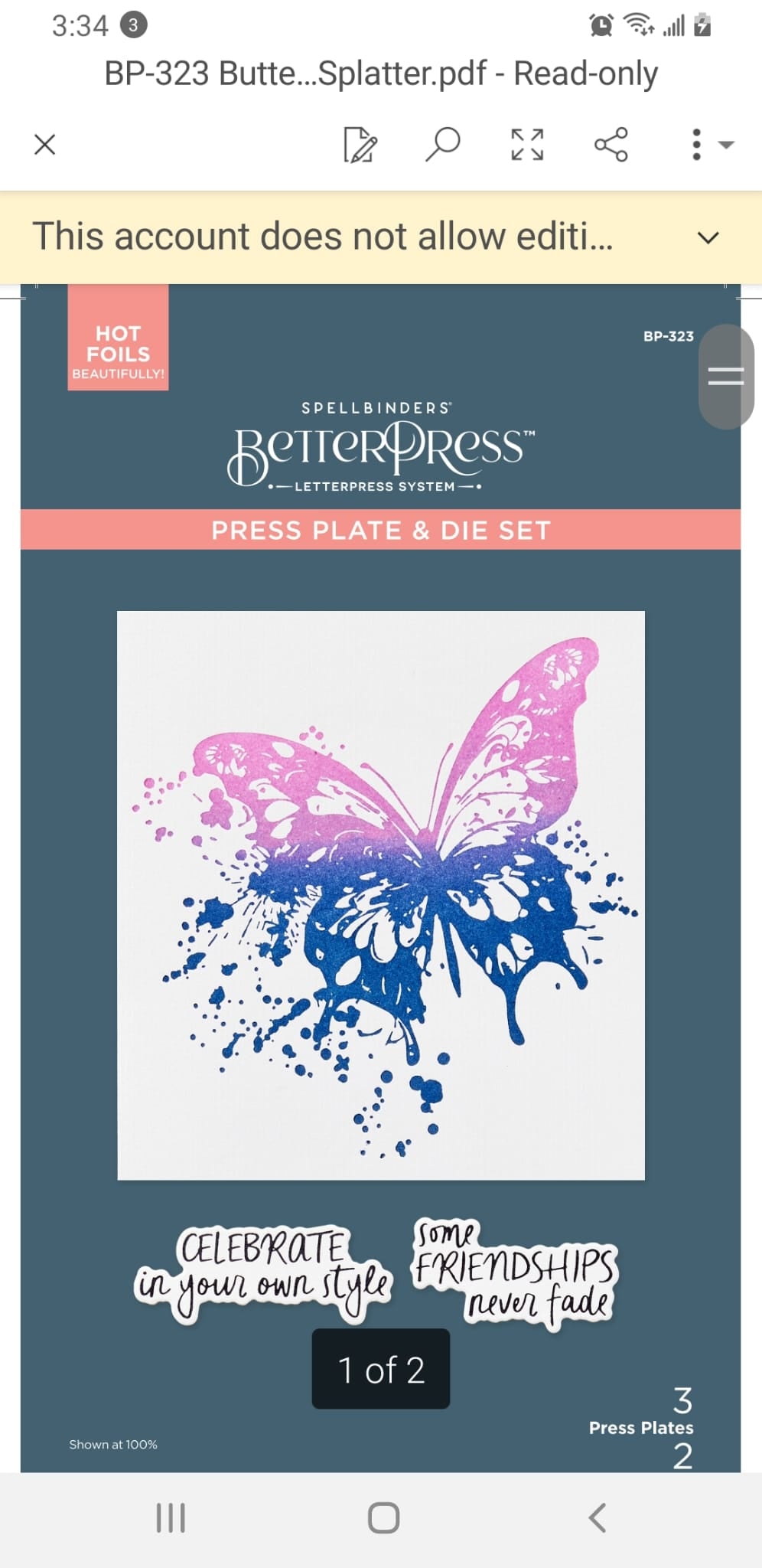 Butterfly splatter BetterPress beautifully by Spellbinders