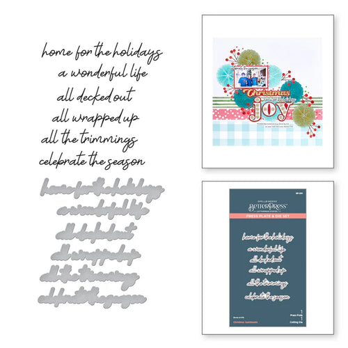 Christmas sentiments press plate by Spellbinders