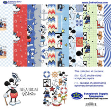 Load image into Gallery viewer, Steamboat Willie 12 x 12 Scrapbook Paper &amp; Embellishment Kit by SSC Designs -