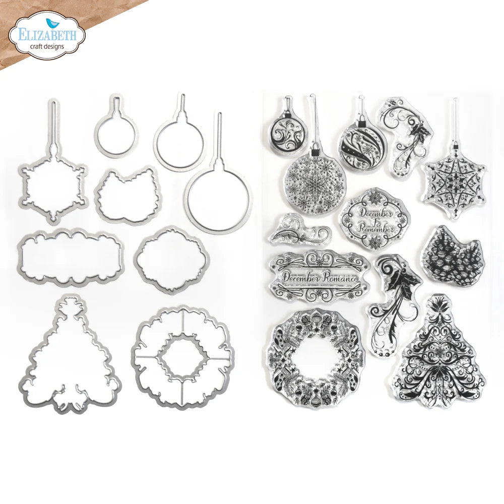 December romance stamp & die set by Elizabeth Crafts Designs