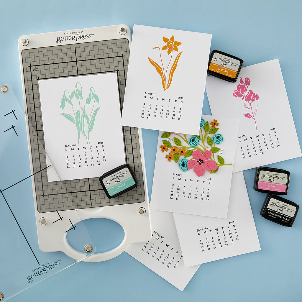 2025 florals through the year calendar bundle betterpress & die bundle