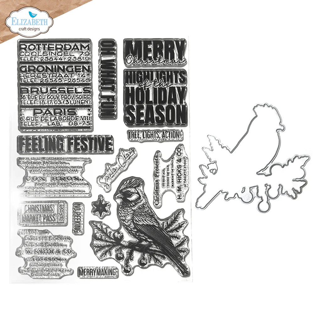 Xmas from the past 1 die & stamp set by elizabeth crafts designs