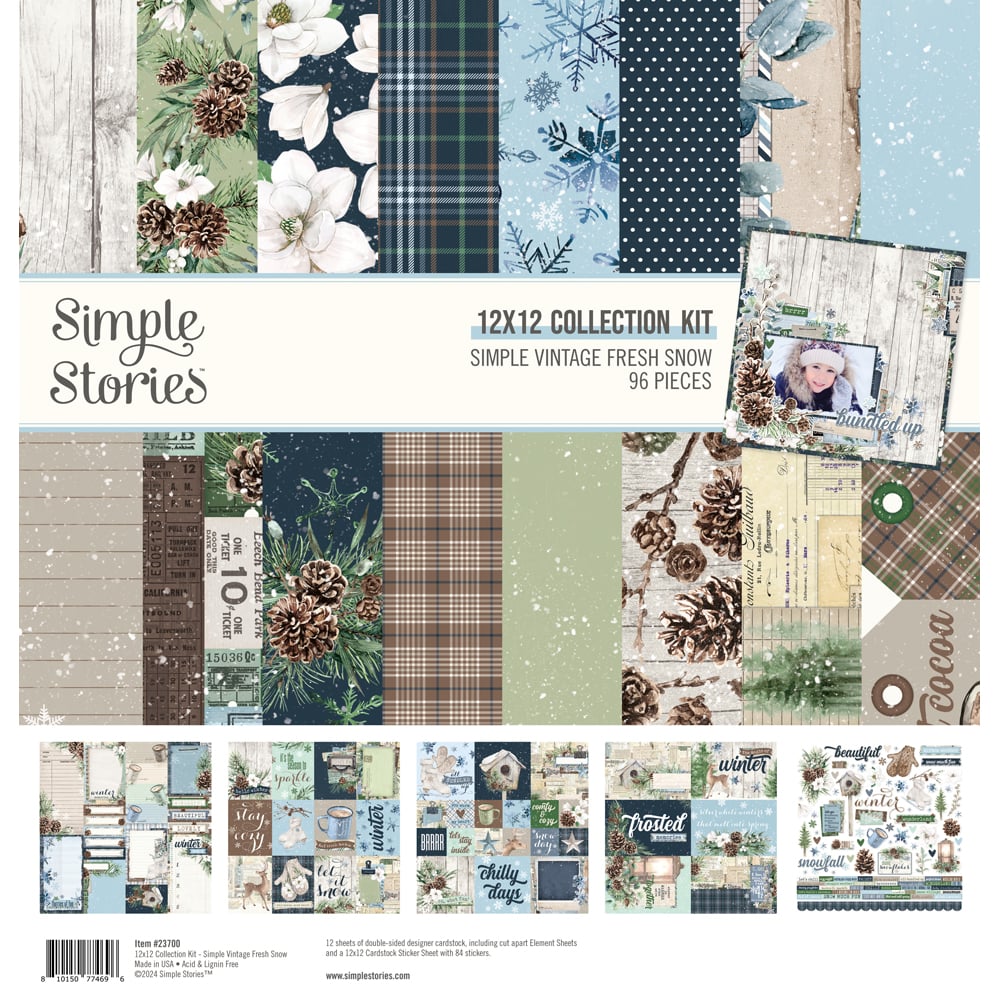 fresh snow 12 x 12 paper collection by Simple Stories